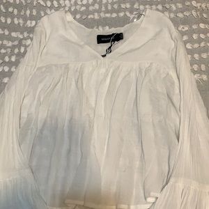 MINKPINK white ling sleeve blouse size small